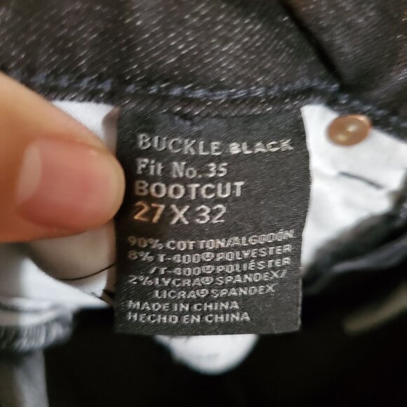 Buckle Black Jeans Womens Size 27 Black Bootcut Distressed Stretch Denim - Picture 4 of 12